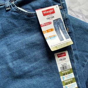 Men’s Wrangler Regular Fit Comfort Waistband Big and Tall Jean 46x30 NWT New